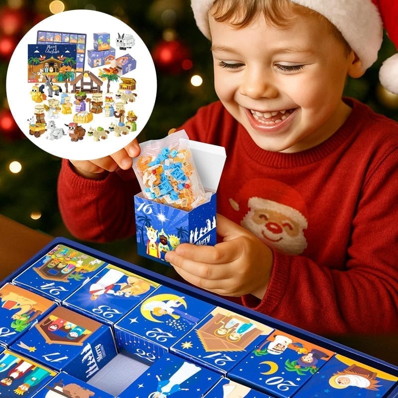 2025 Nativity Advent Calendar – 24-Day Building Block Set Christmas Countdown Gift