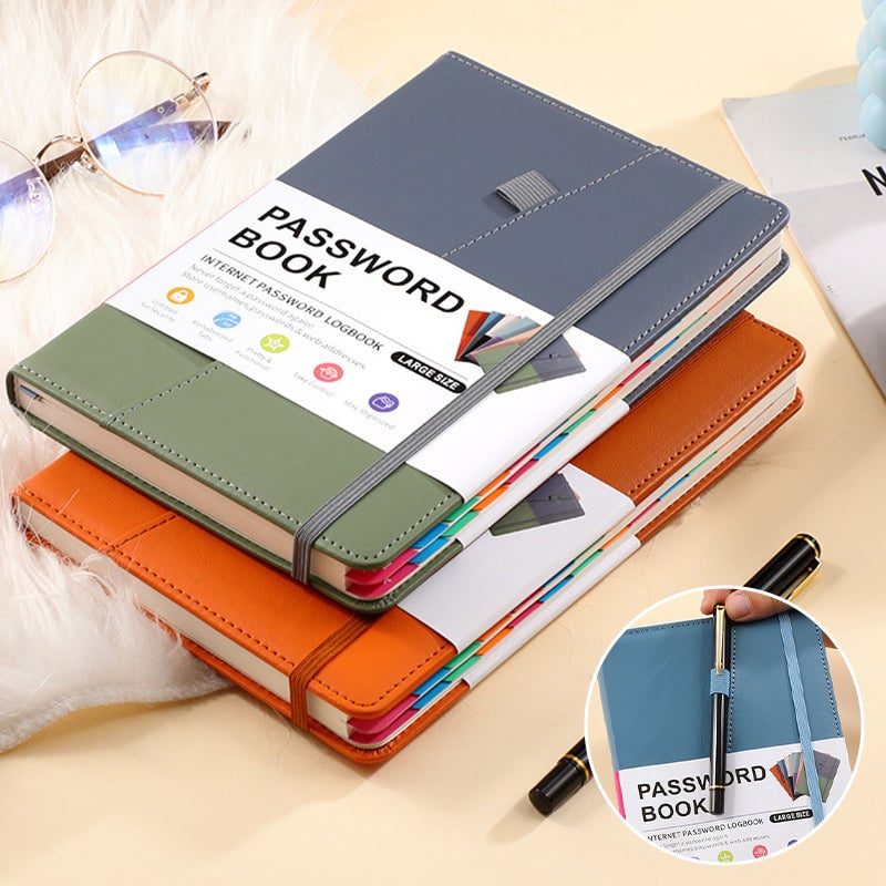 A5 Color-Block Password Notebook