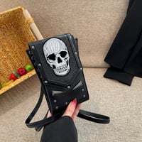 Punk Stil Totenkopf Mini Gürteltasche