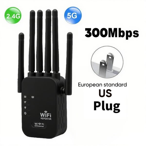 Upgraded 6-Antenna WiFi Extender 1200Mbps