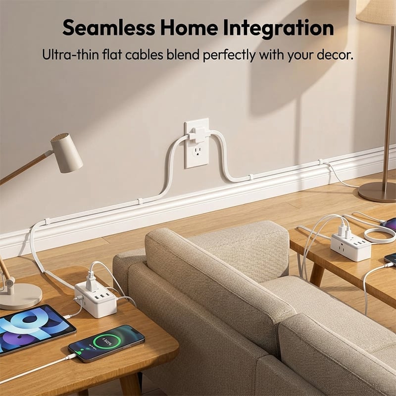 6-in-1 Twin Extension Cord Power Strip
