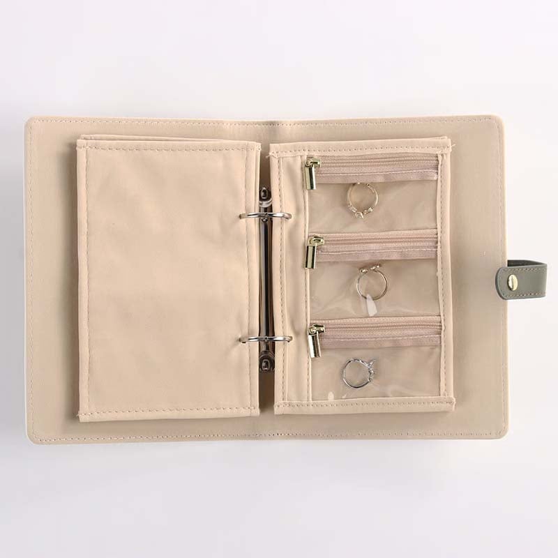 Étui de rangement de bijoux portable en cuir