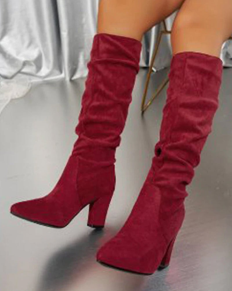 💥 Neu eingetroffen – jetzt Bestseller! – Stylische Damen-Stiefel mit hohen Absätzen in Uni-Farbe