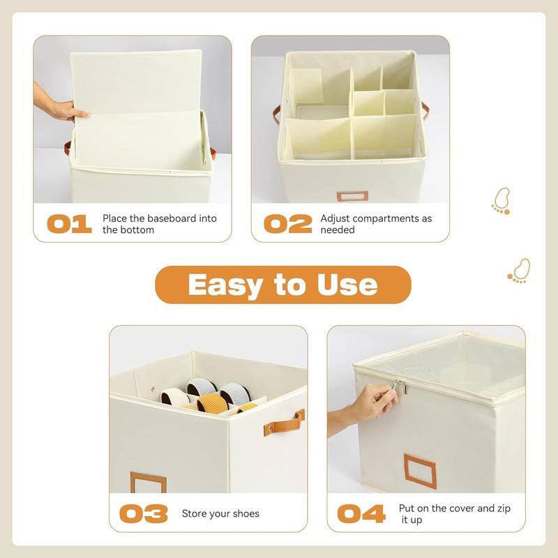 Collapsible Shoe Organizer Box with Transparent Cover