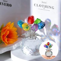 7-Color Crystal Rose Floral Keepsake