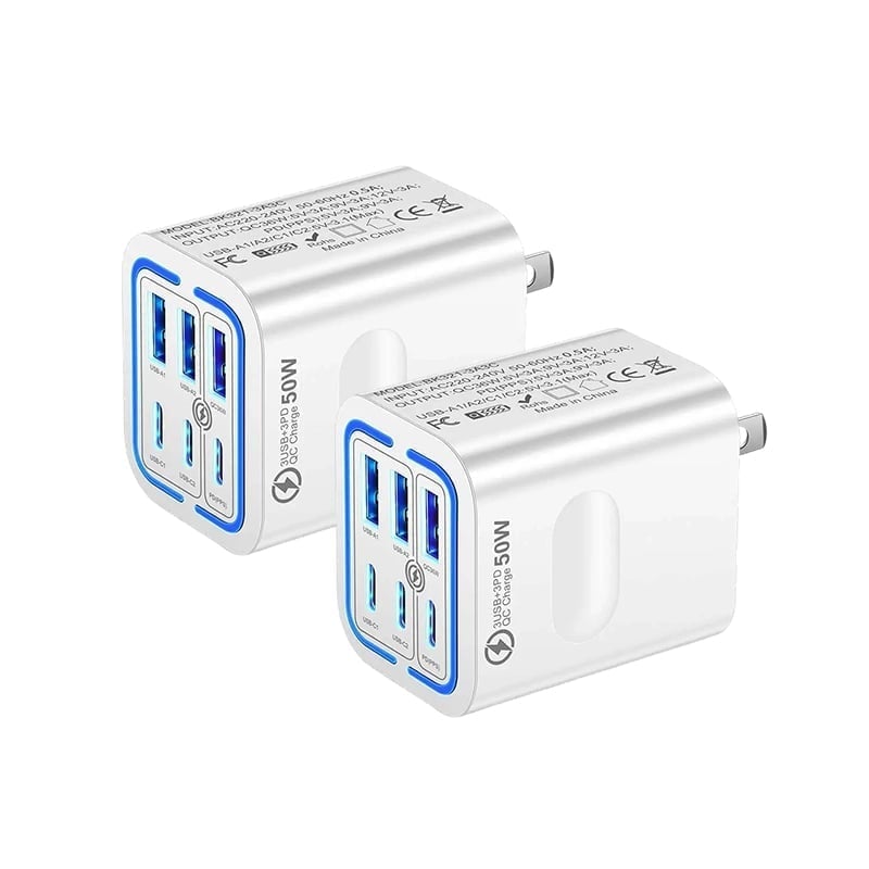 Sakerplus® 50W Multi-Port USB Fast Charger