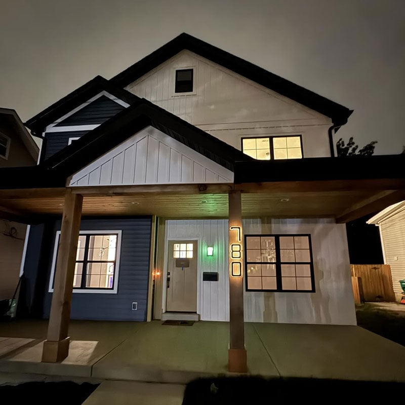 Solar-Powered Outdoor House Number Light