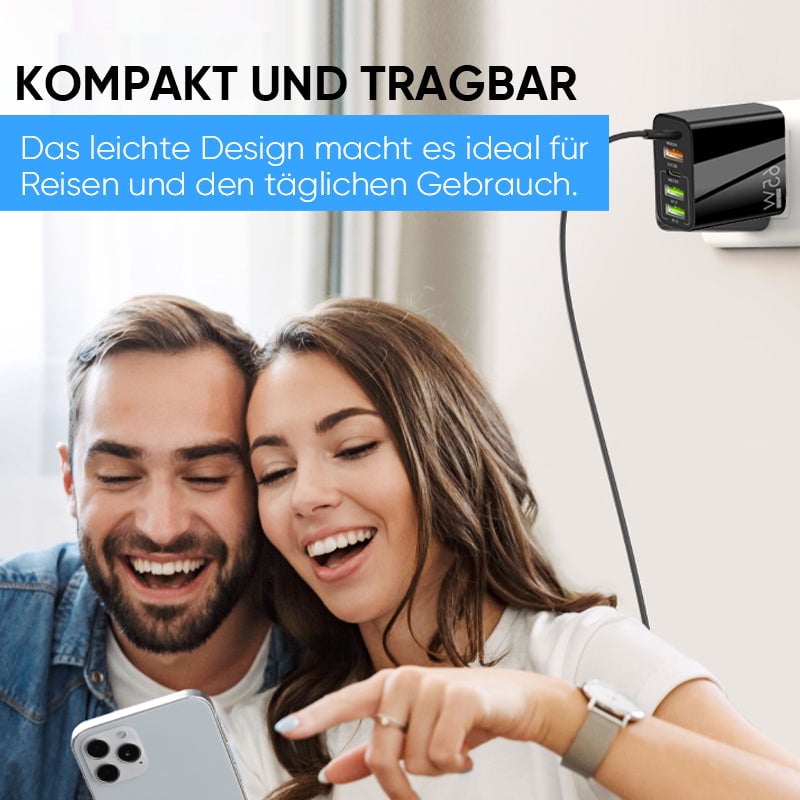 Multiport-Adapter 65W Schnellladegerät-EU-Standard
