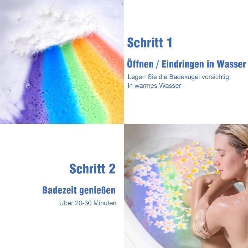 Regenbogen-Badebombe