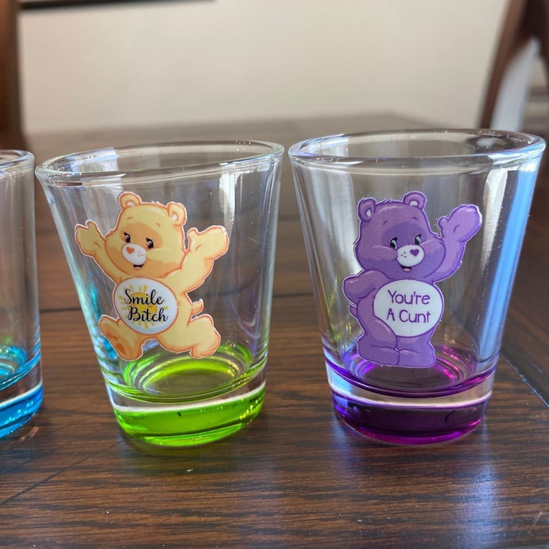 Swear Bears borrelglaasjes, 6 stuks