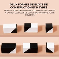 Puzzle géométrique en bois avec blocs cachés et plateau de rangement