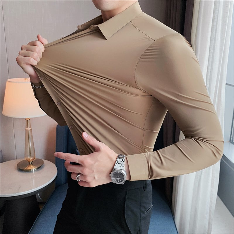 Camisa de hombre de alta elasticidad non-iron