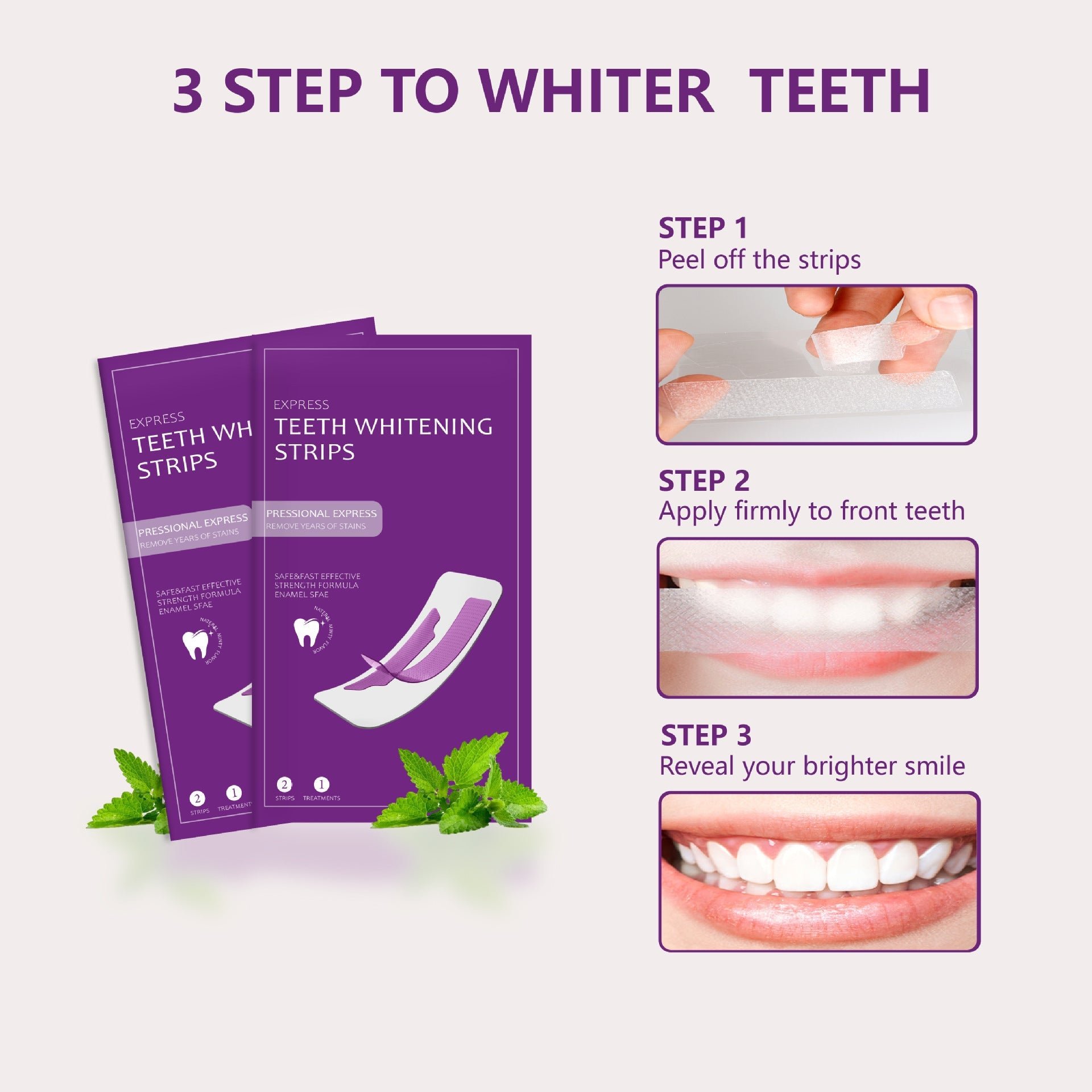 Yellow teeth whitening strips