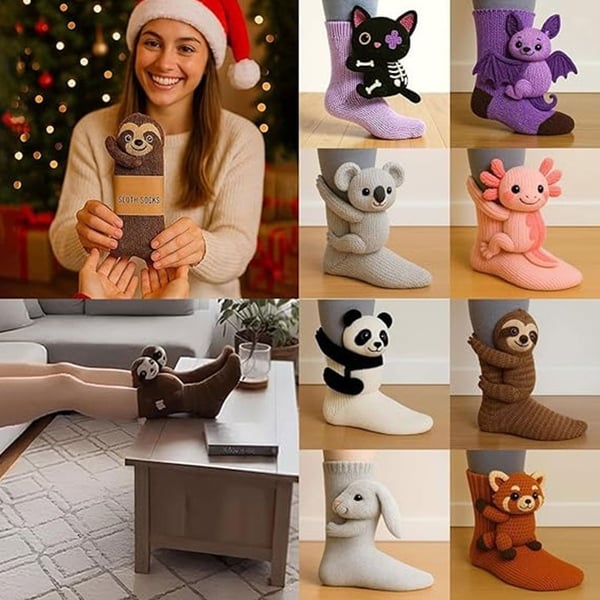 3D Knitted Animal Socks