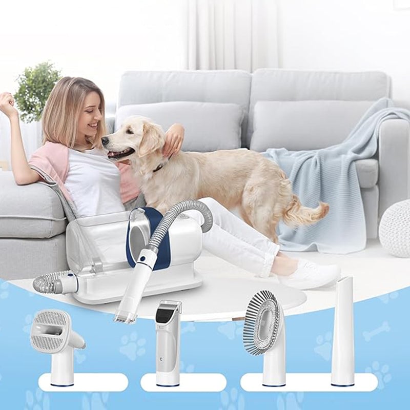 Pet Grooming Kit with 2.3L Vacuum Suction – Low Noise & 5-in-1 Tools