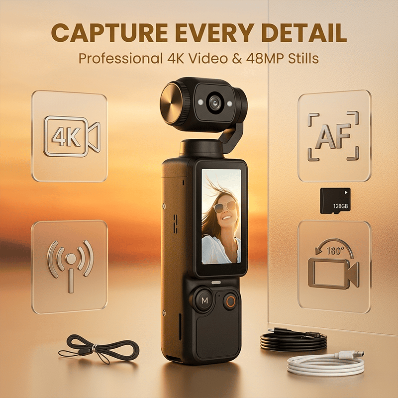 180° Rotating Sports Vlog Camera