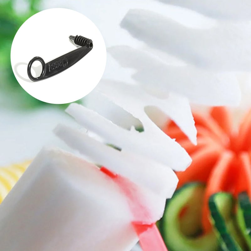 Spiral and V Tool Duo for Decorating Vegetables and Fruits