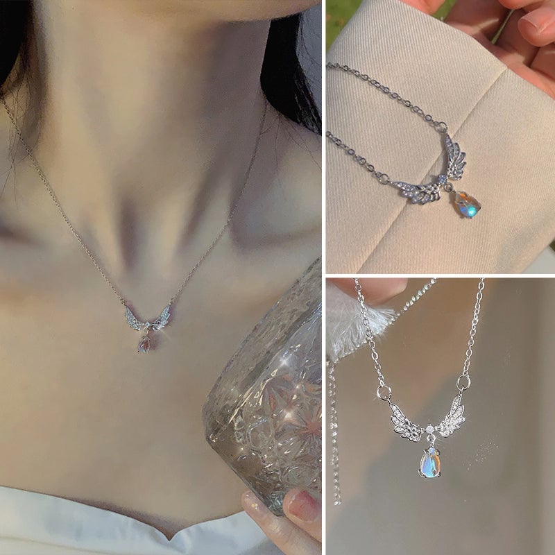 Wing Moonstone Pendant Necklace