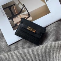 Minimalist PU Leather Zipper Card Holder