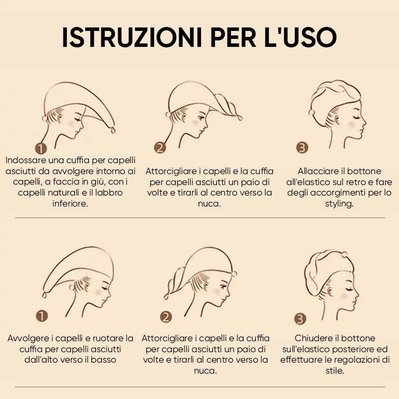 Cuffia per asciugacapelli in velluto corallo