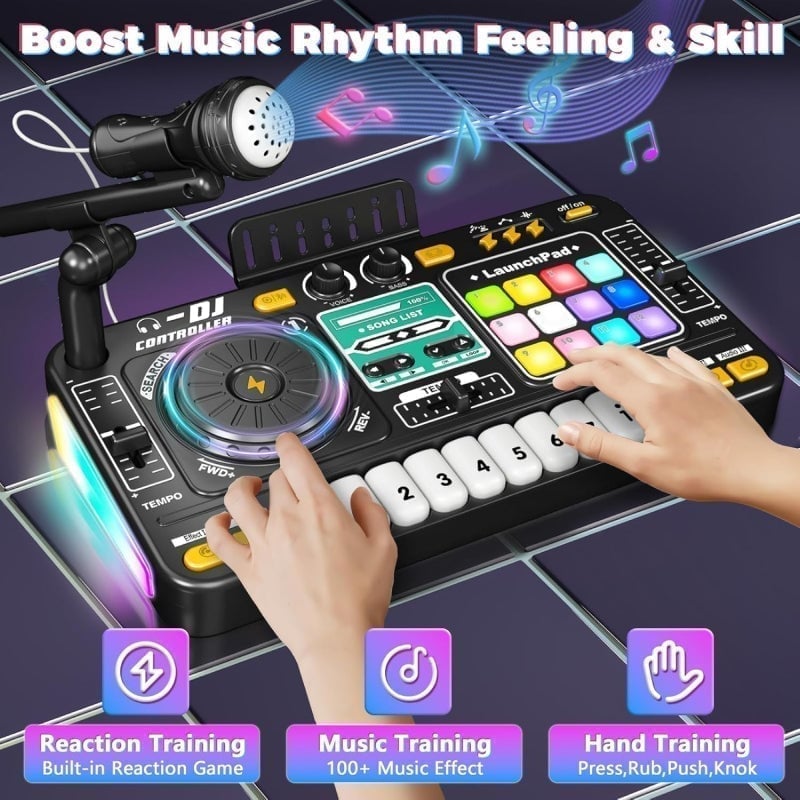 Sakerplus® Kids DJ Mixer Table With Microphone