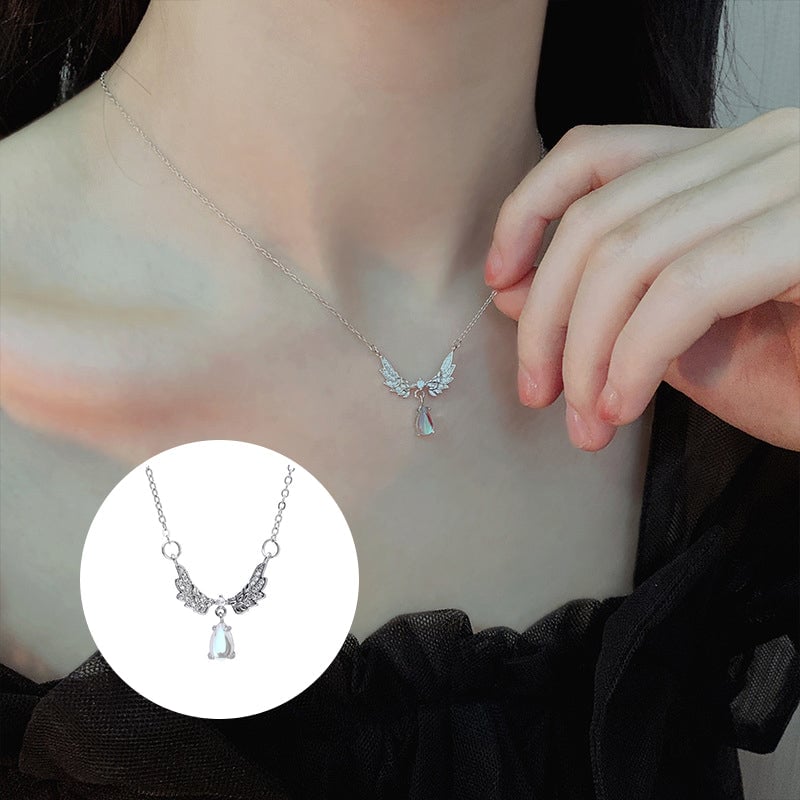 Wing Moonstone Pendant Necklace