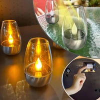 Solar LED Candle Goblet Light for Outdoor Waterproof Use