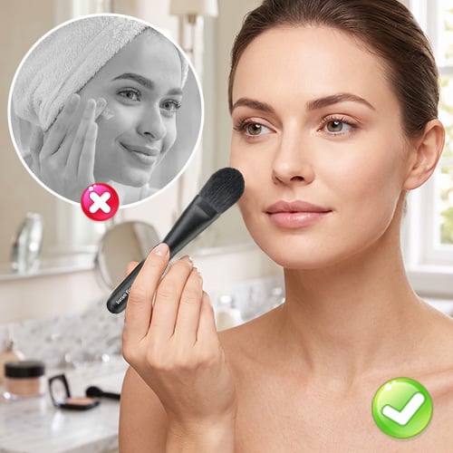 Brush application compared with fingers