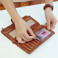 RFID Tri-fold Large Capacity Long Wallet