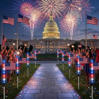 Outdoor Independence Day Decorative Light Post