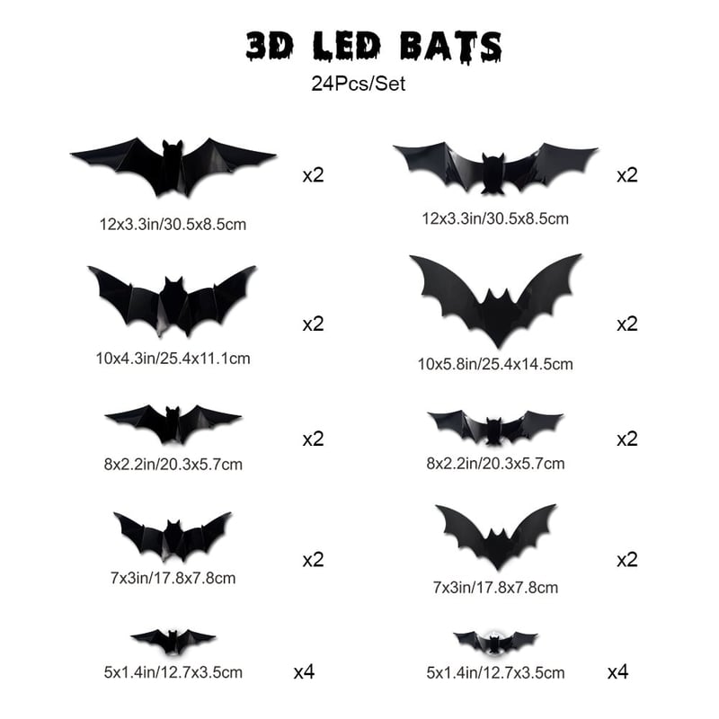 3D-fladdermusdesign LED-dekoration