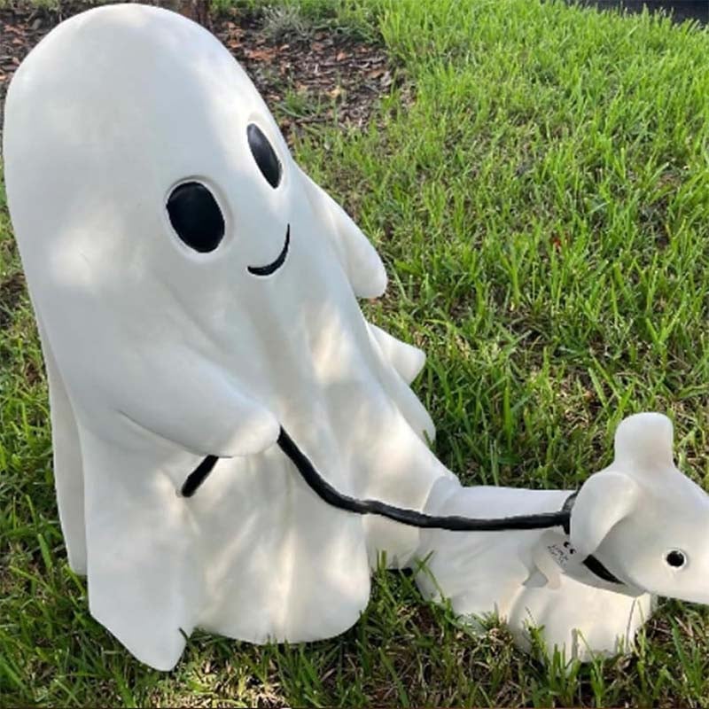 Halloween Ghost Walking Dog Statue👻