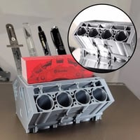 Stift- und Visitenkartenhalter für Motorblöcke