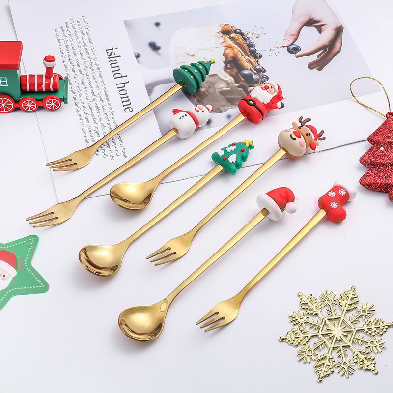 🎅Set de cuillères pour poupées de Noël🎄