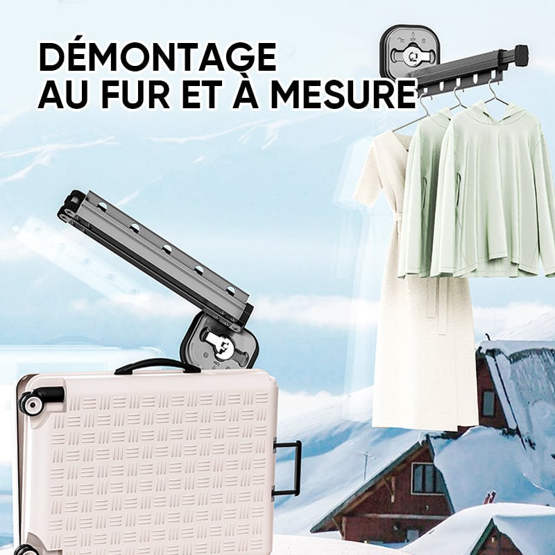 Séchoir à Linge Pliable Mural avec Ventouse
