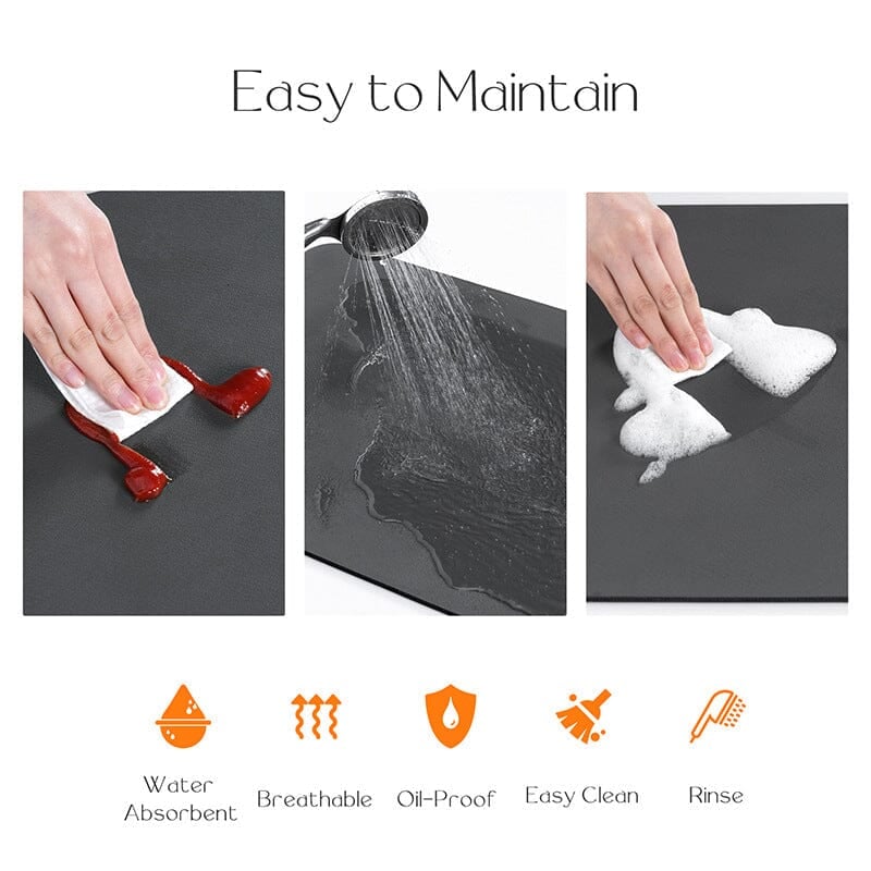 Super Absorbent Coffee Mat, Kitchen Quick Dry Dish Draining Mat