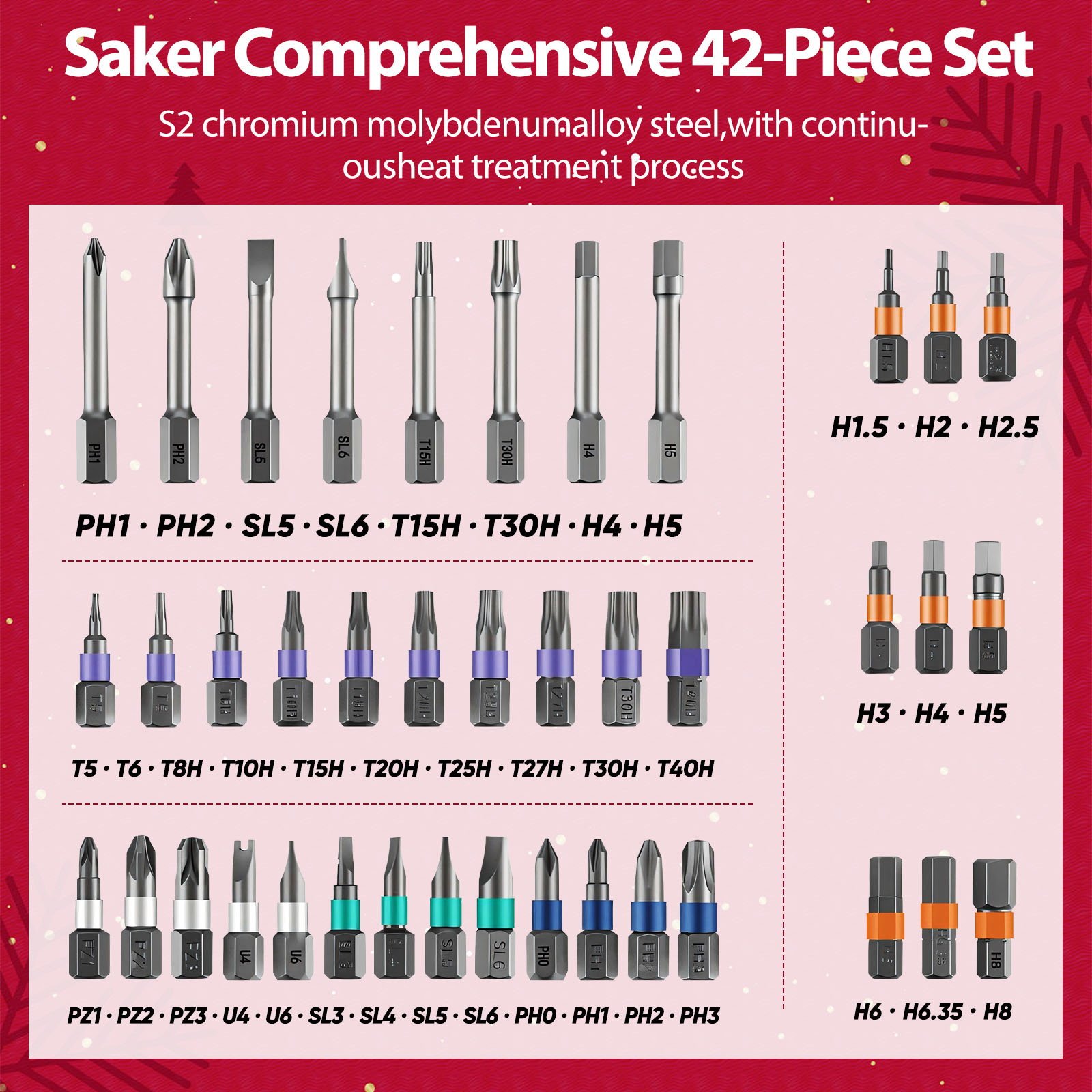 Sakerplus 42 in 1 Magnetic Screwdriver Set-Christmas Version