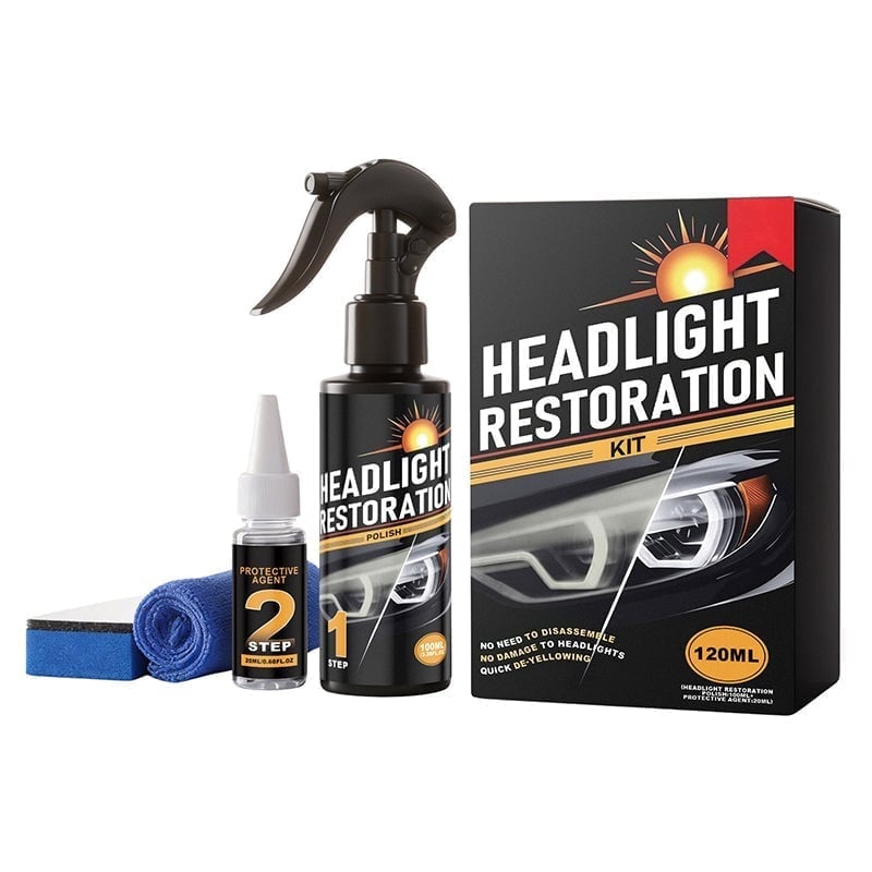 Car Headlight Restoration Kit for Yellowing & Oxidation