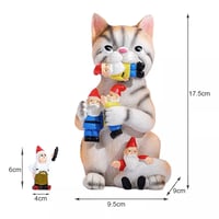 Ornement de jardin nain griffoir chat en résine