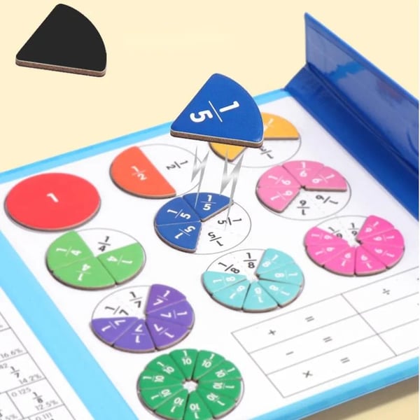 Montessori Magnetic Book Fraction Puzzle Designed for Kids
