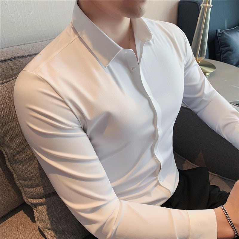 Camisa de hombre de alta elasticidad non-iron