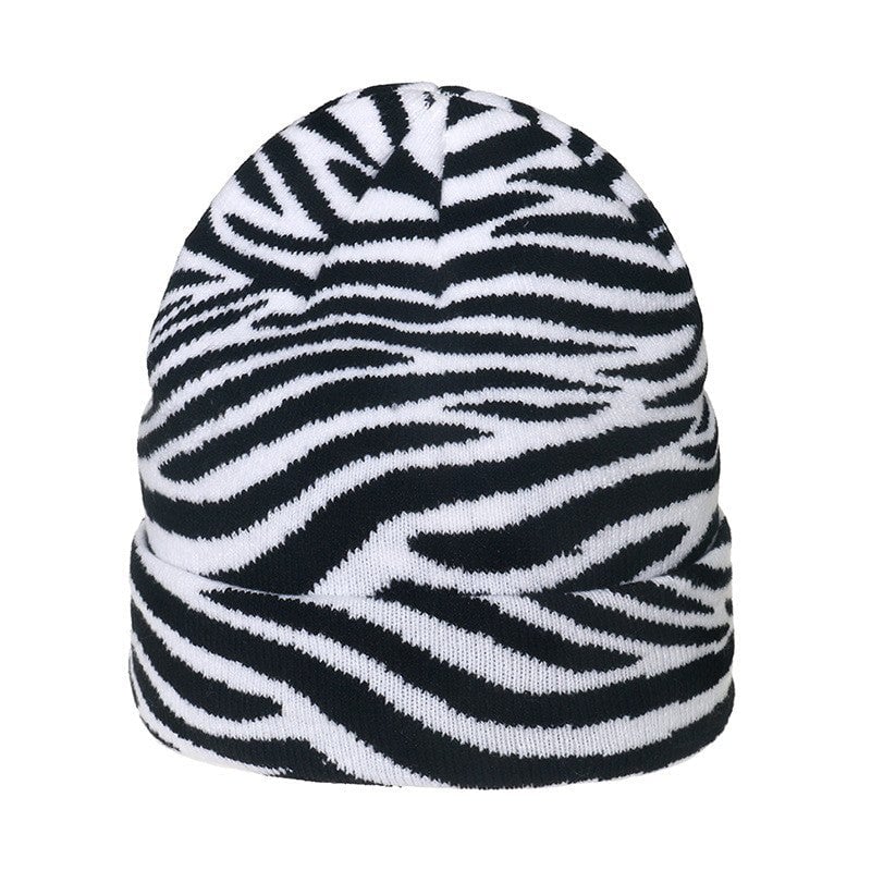 Warm Animal Print Knit Hat