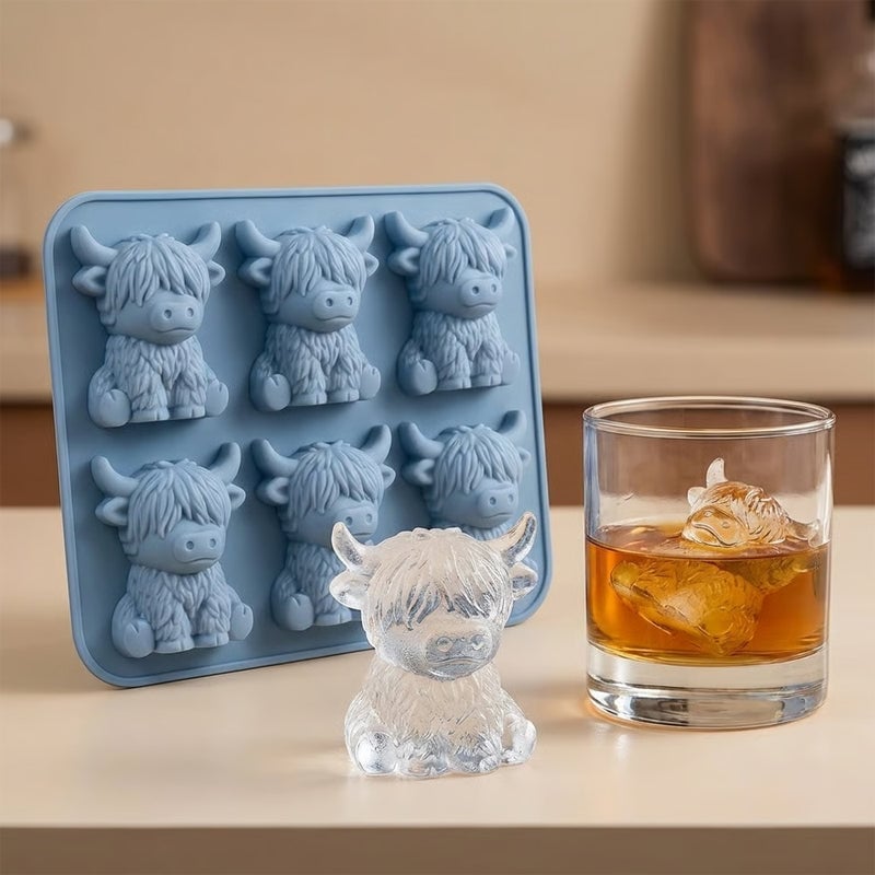 Mini Highland Cow Ice Cube Mold