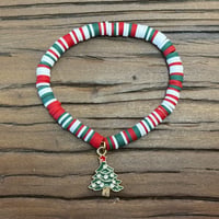 Christmas clay beaded bracelet