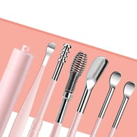 6-teiliges Set mit Spiral-Ohrmassage-Reinigungswerkzeug aus Edelstahl