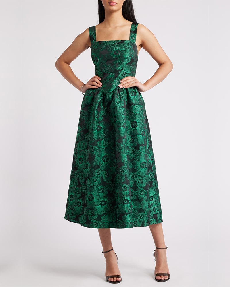 French Jacquard Sleeveless Dress