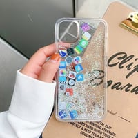 Liquid Glitter Icon Phone Case Cover