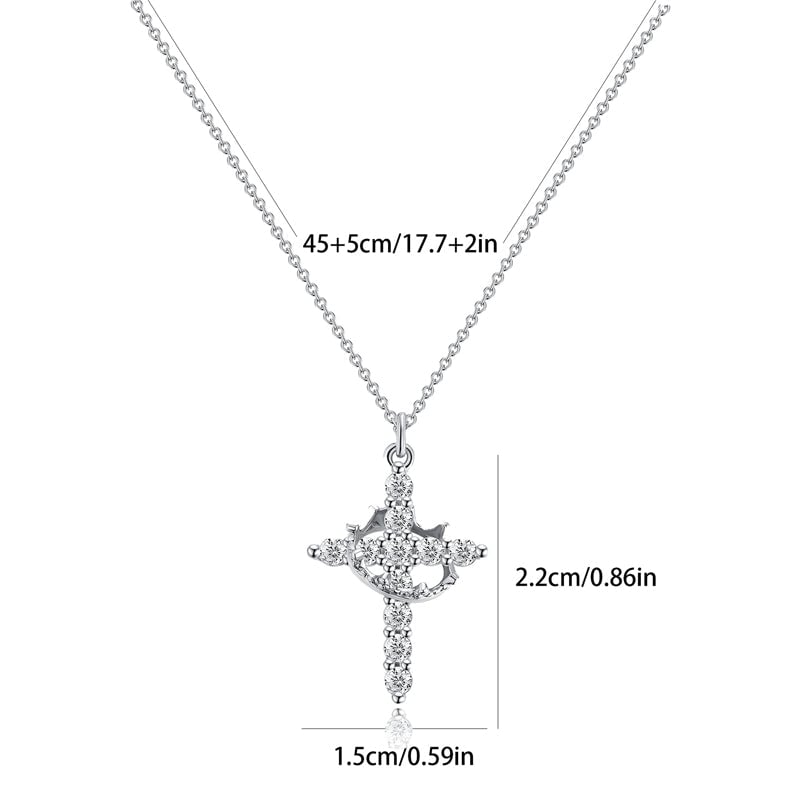Chokerhalskette mit Kronen- und Kreuzanhänger