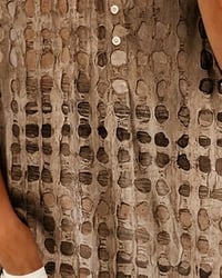 Polka Dot Print Button Half-Placket Blouse