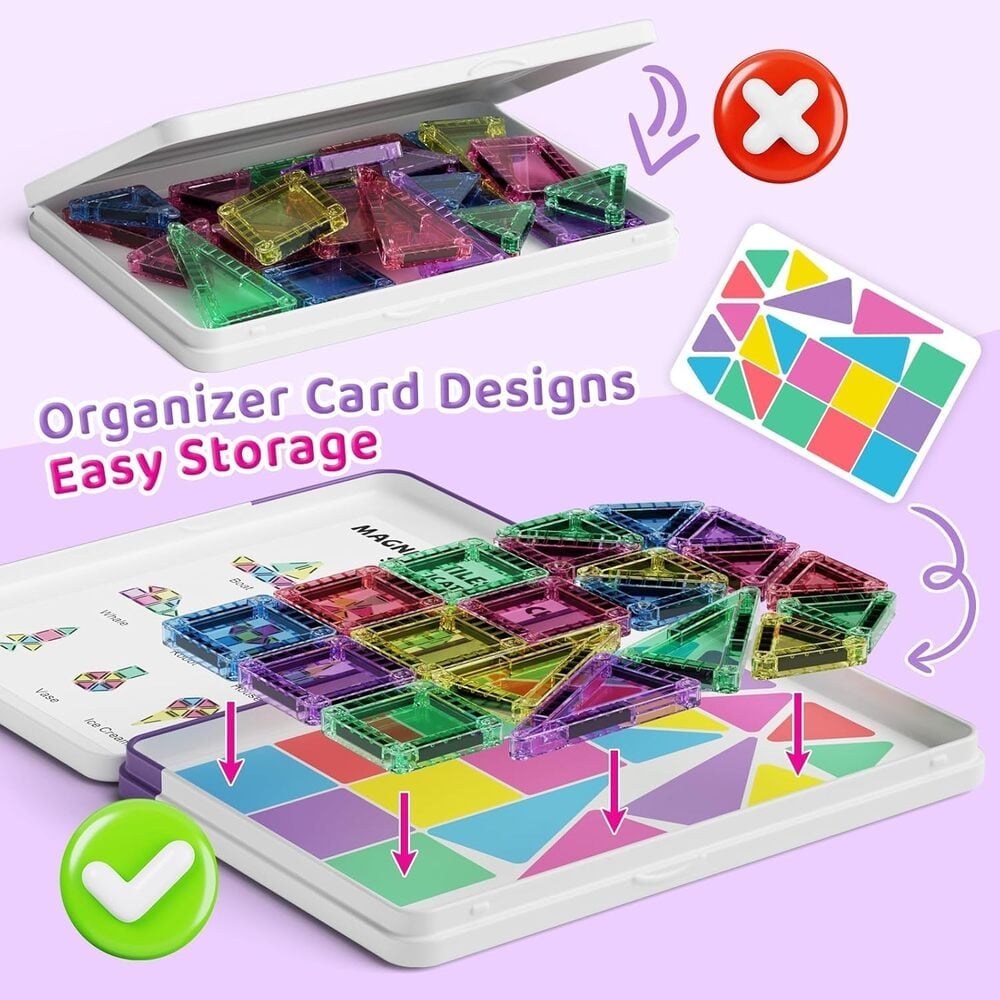 Sakerplus Magnetic Tiles Building Blocks Set